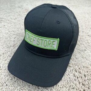 Chef's Store Hat Black/Green Strapback Mesh Back DTTO Patch Spellout